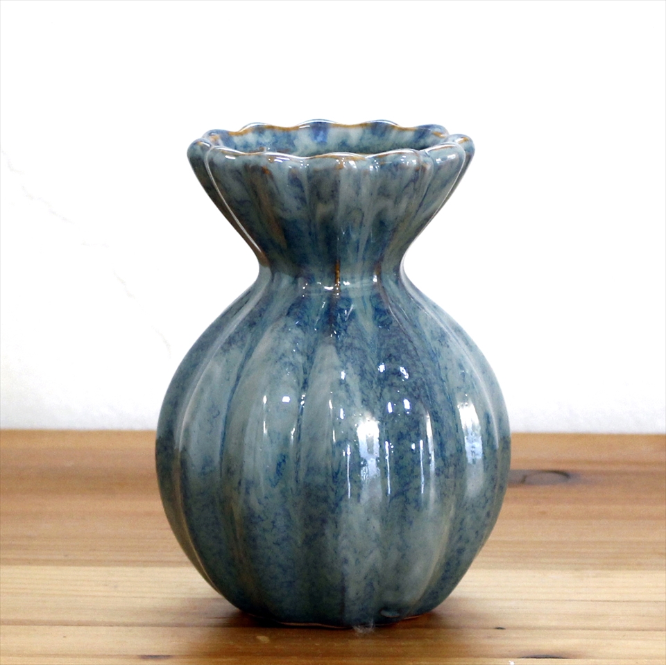 フラワーベース セラミック 直径11×高さH15cm 花瓶 一輪挿し アンティークスタイル Flower Vase Ceramic / ガラタバザール