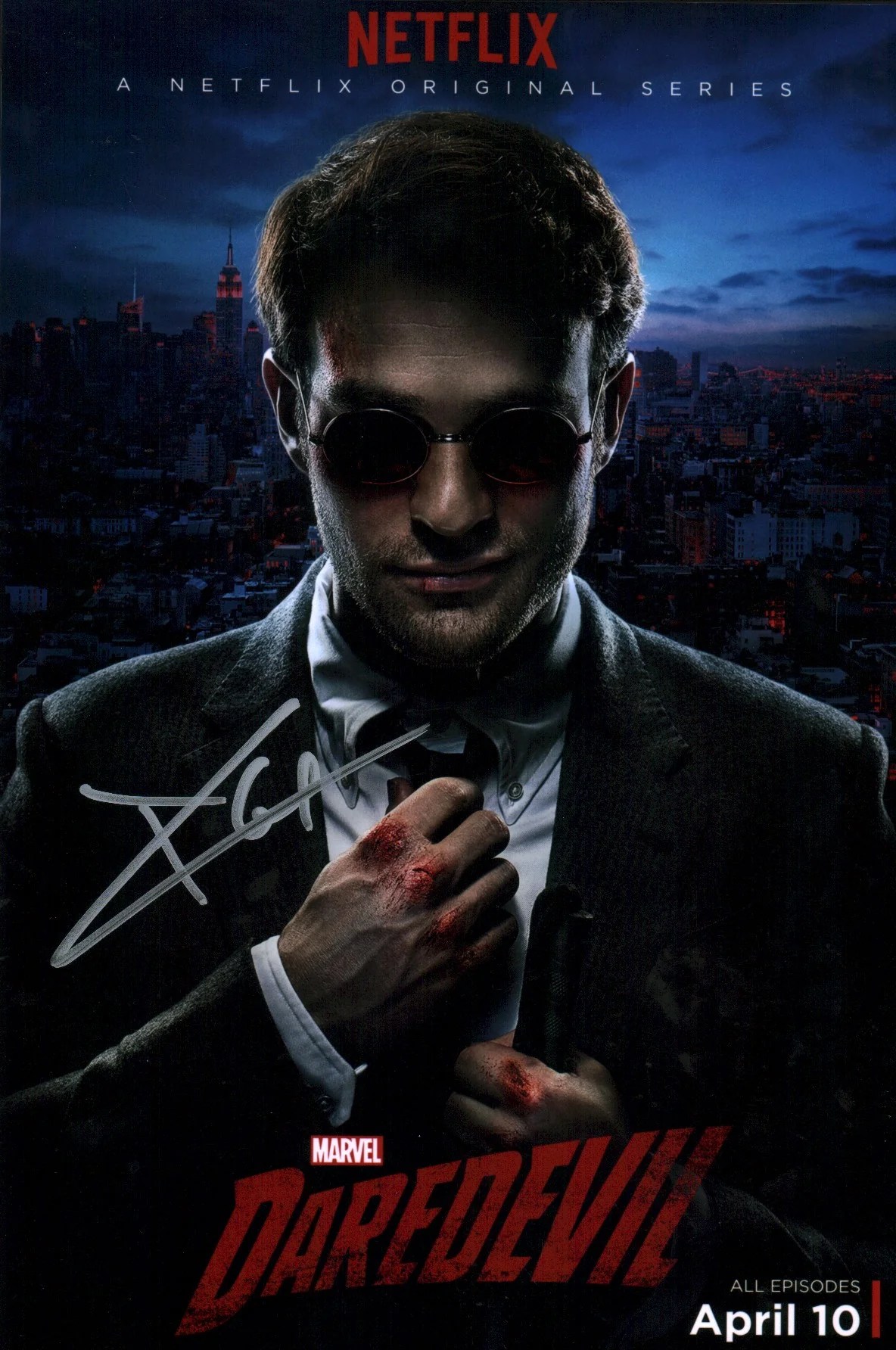 Charlie Cox Daredevil 8x12 Signed Photo JSA Certified Autograph