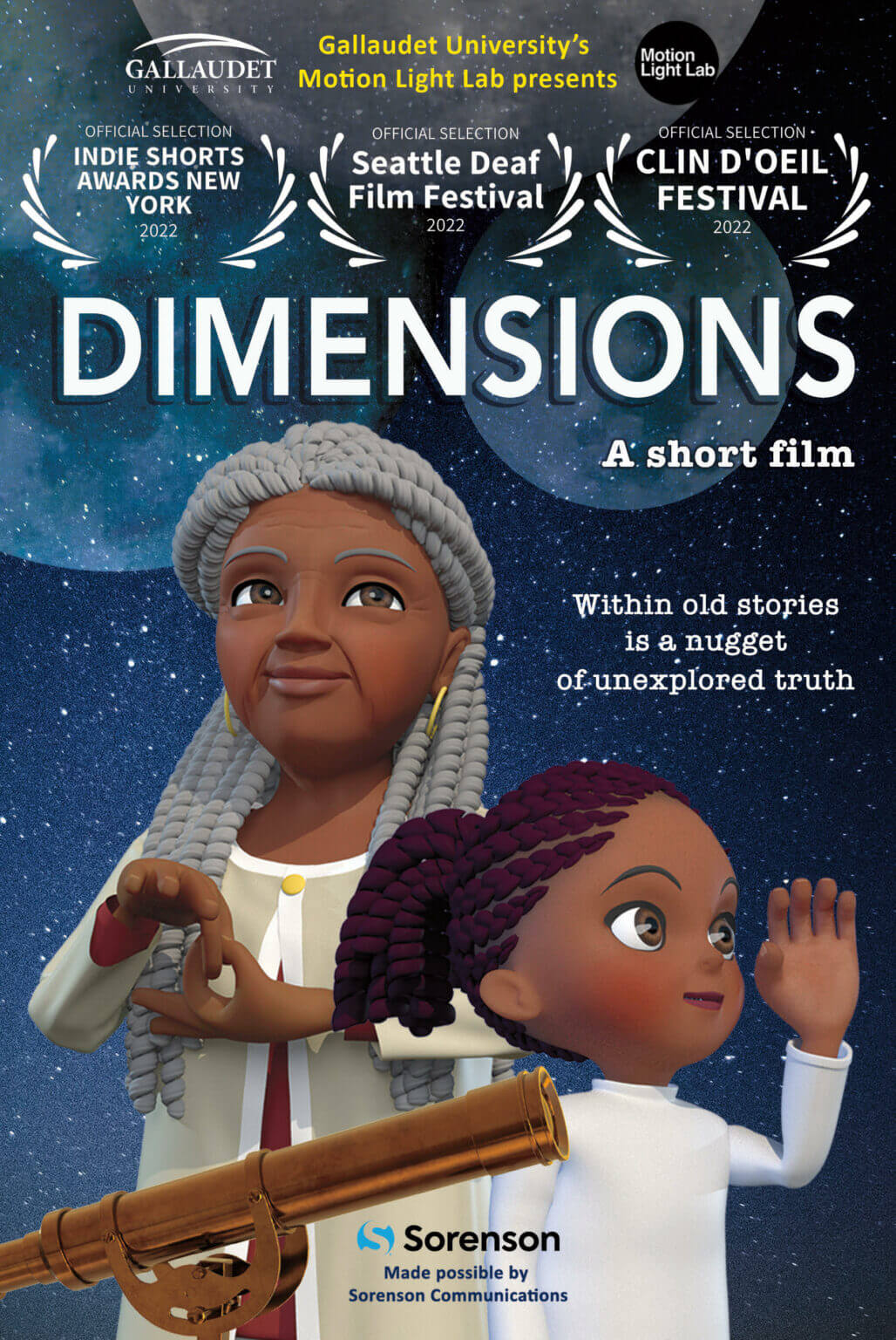 Dimensions, a 3D animated short film, to be shown at Clin D’Oeil