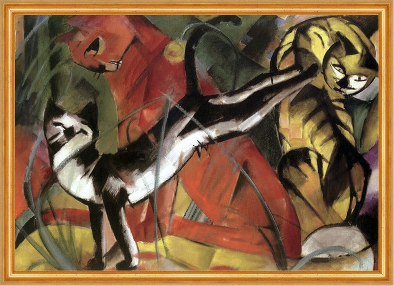 Drei Katzen um 1913 Expressionismus von Franz Marc Blauer Reiter auf LW A2 30 eBay