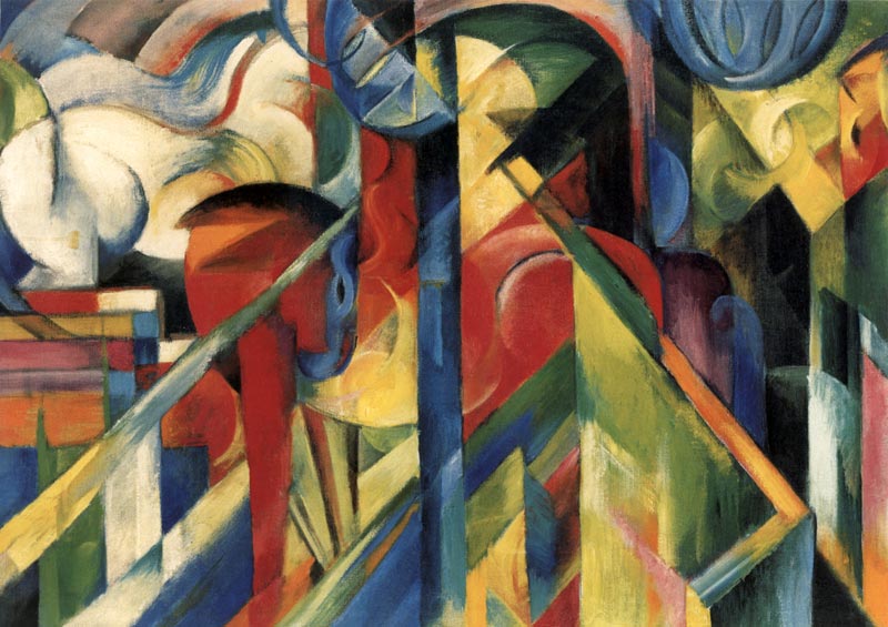 Stallungen Detailbild Expressionismus von Franz Marc Blauer Reiter Faksimile 33