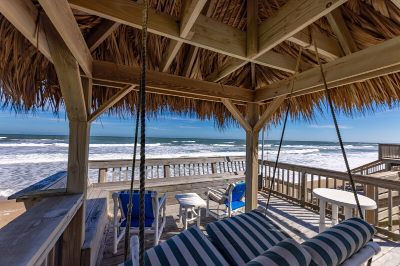 5747S Large Oceanfront Deck & Cabana New Smyrna Beach Oceanfront Rental