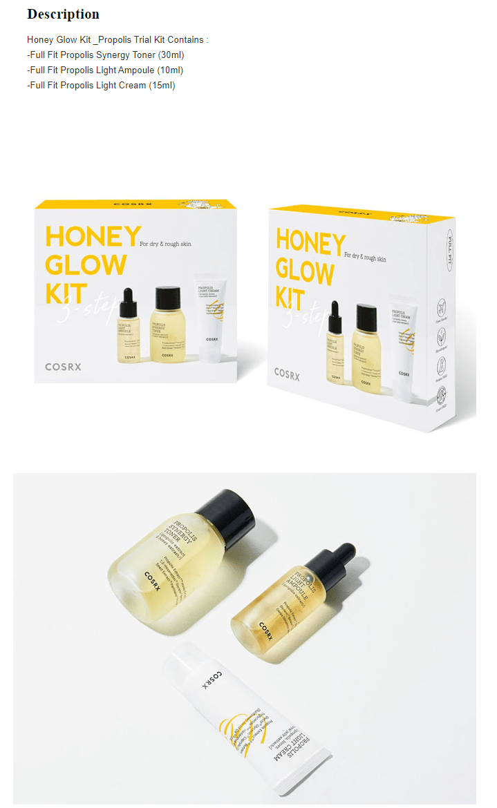 Shop COSRX Honey Glow Kit Propolis Trial Kit 3items Stylevana