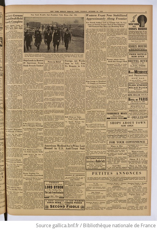 International herald tribune published with the New York times and