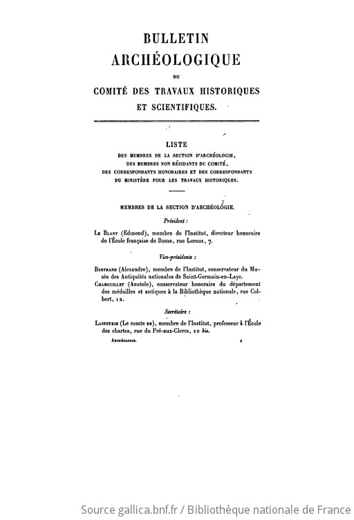 Bulletin archéologique du Comité des travaux historiques et
