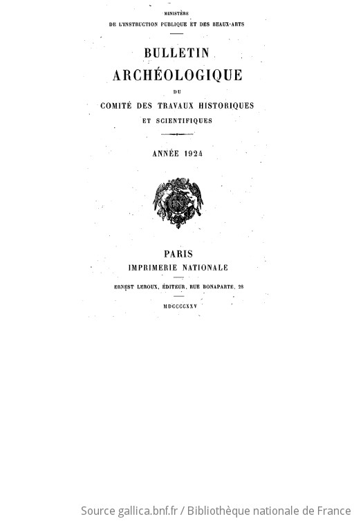 Bulletin archéologique du Comité des travaux historiques et