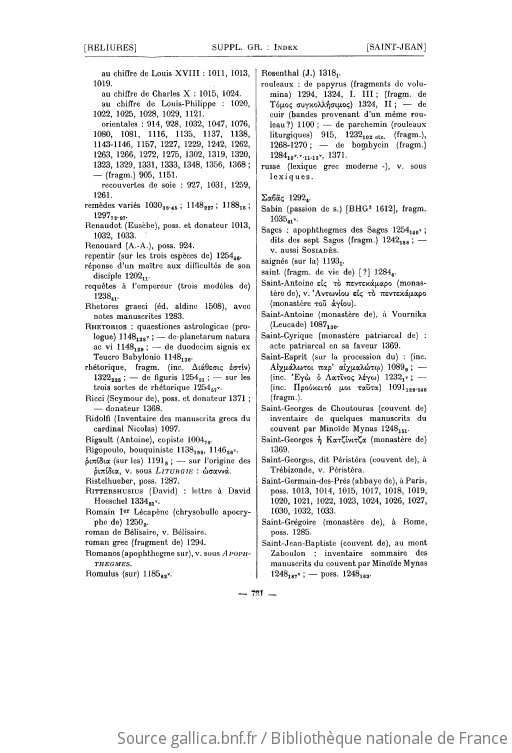 Catalogue des manuscrits grecs. Troisième partie, Le