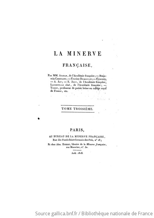 La Minerve française 18180801 Gallica