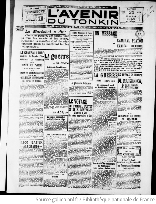 L'Avenir du Tonkin commercial, agricole et industriel journal de