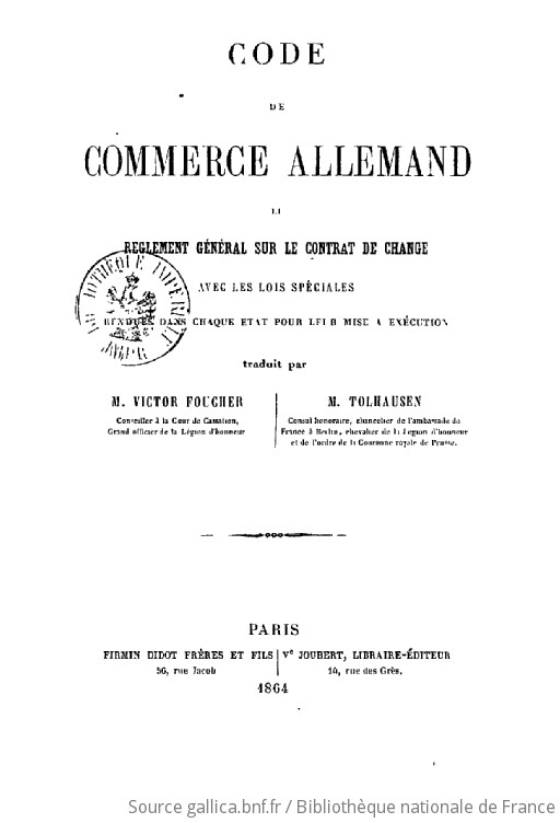 Code de commerce allemand et loi allemande sur le.