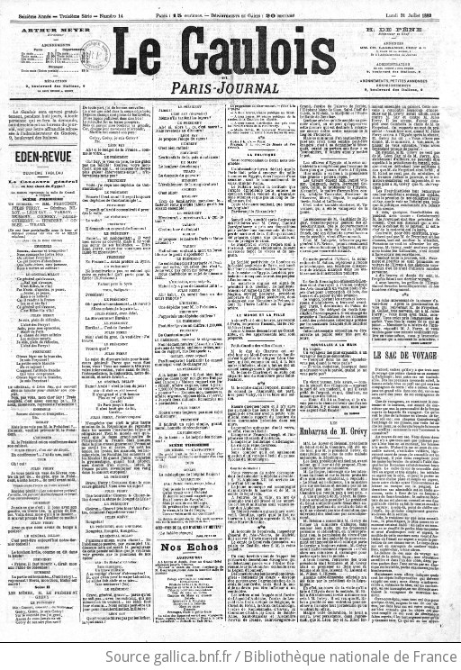 Le Gaulois littéraire et politique 18820731 Gallica