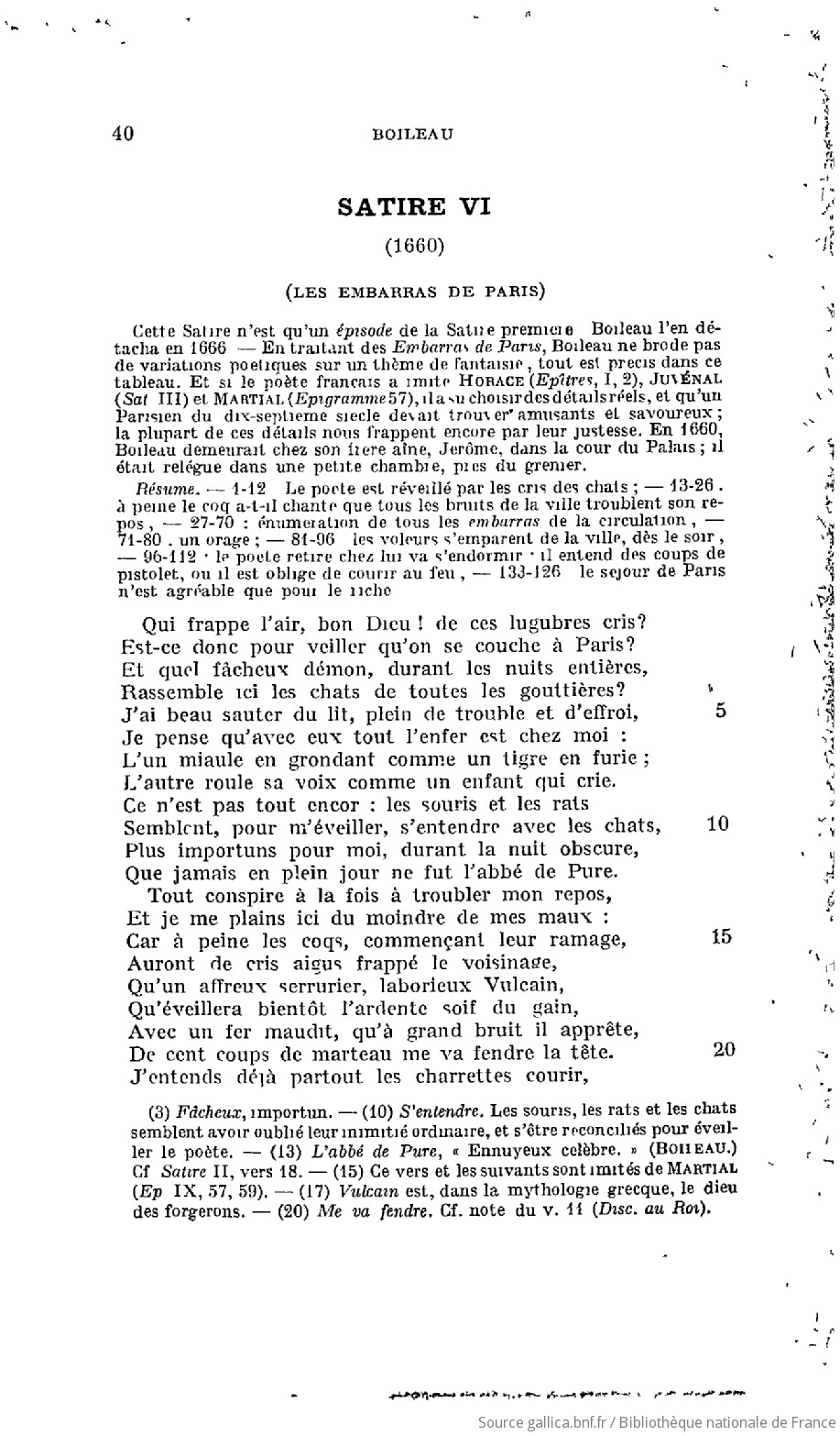 Satires extrait des oeuvres classiques de B... Site Gallica mobile