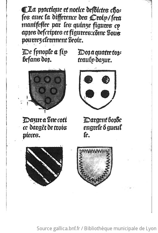Le blason des armes, avec les armes des princes et seigneurs de France