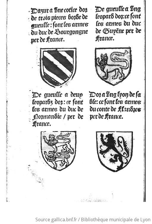 Le blason des armes, avec les armes des princes et seigneurs de France