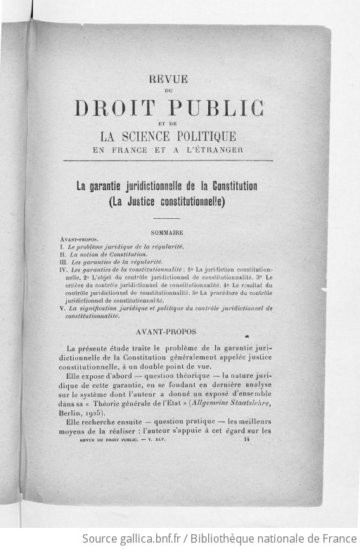 Revue du droit public et de la science politique en France et à l