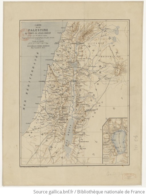 Carte de la Palestine au temps de JésusChrist / dressée par M. l'abbé