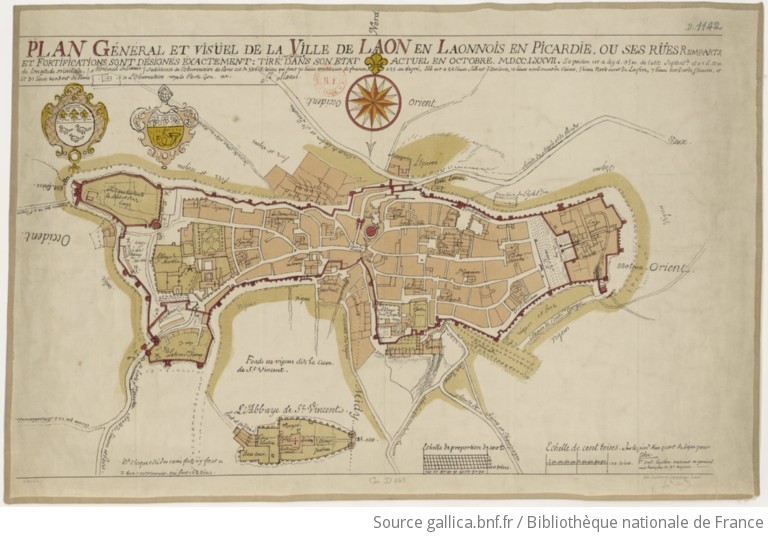 Les Points Douloureux De Plan Laon Plan général et visuel de la ville de Laon en Laonnois en Picardie