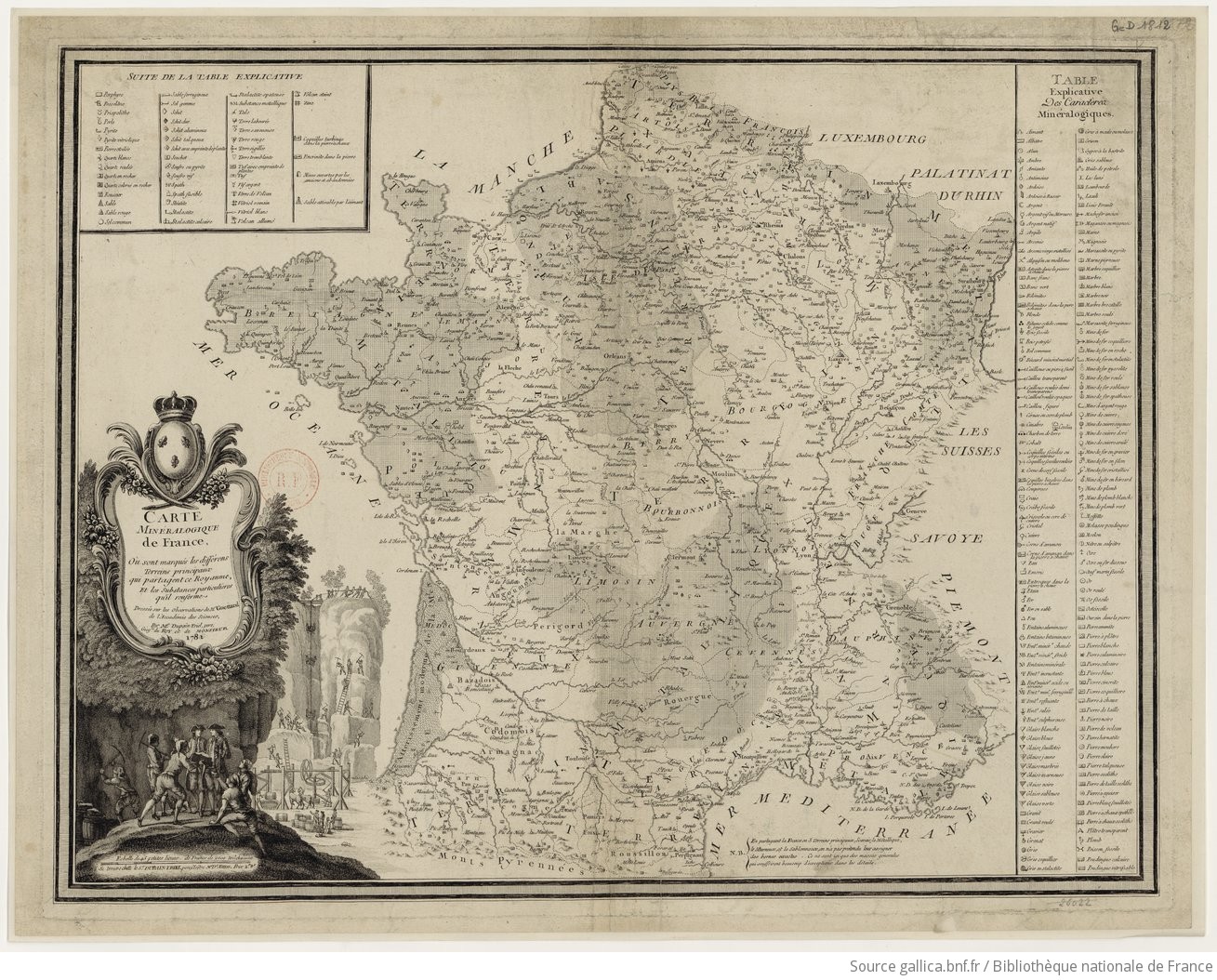 Carte Mineralogique France Carte minéralogique de France, où sont marqués les différents terrains