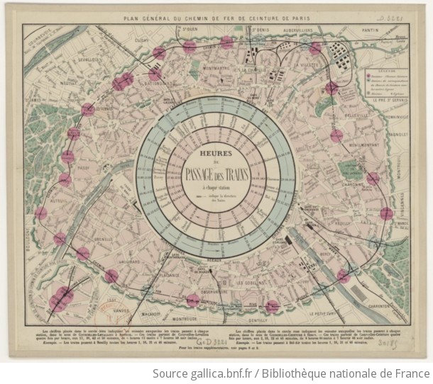 Plan général du chemin de fer de ceinture de Paris Gallica