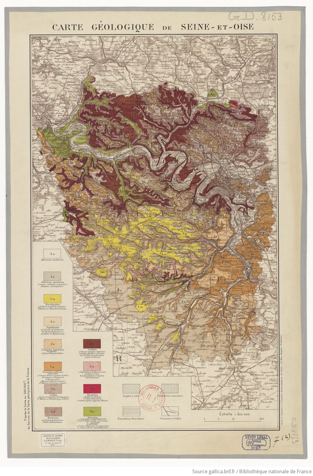 Pain Points Carte géologique de SeineetOise, d'après la carte au 320.000e du