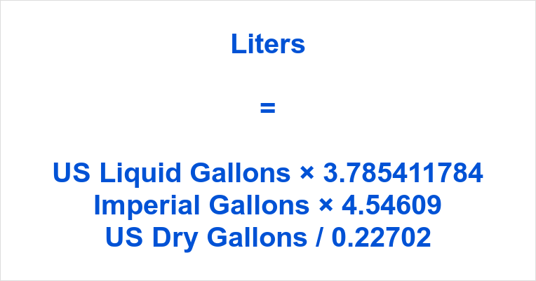 Gallon to Liter - How many Liters in a Gallon