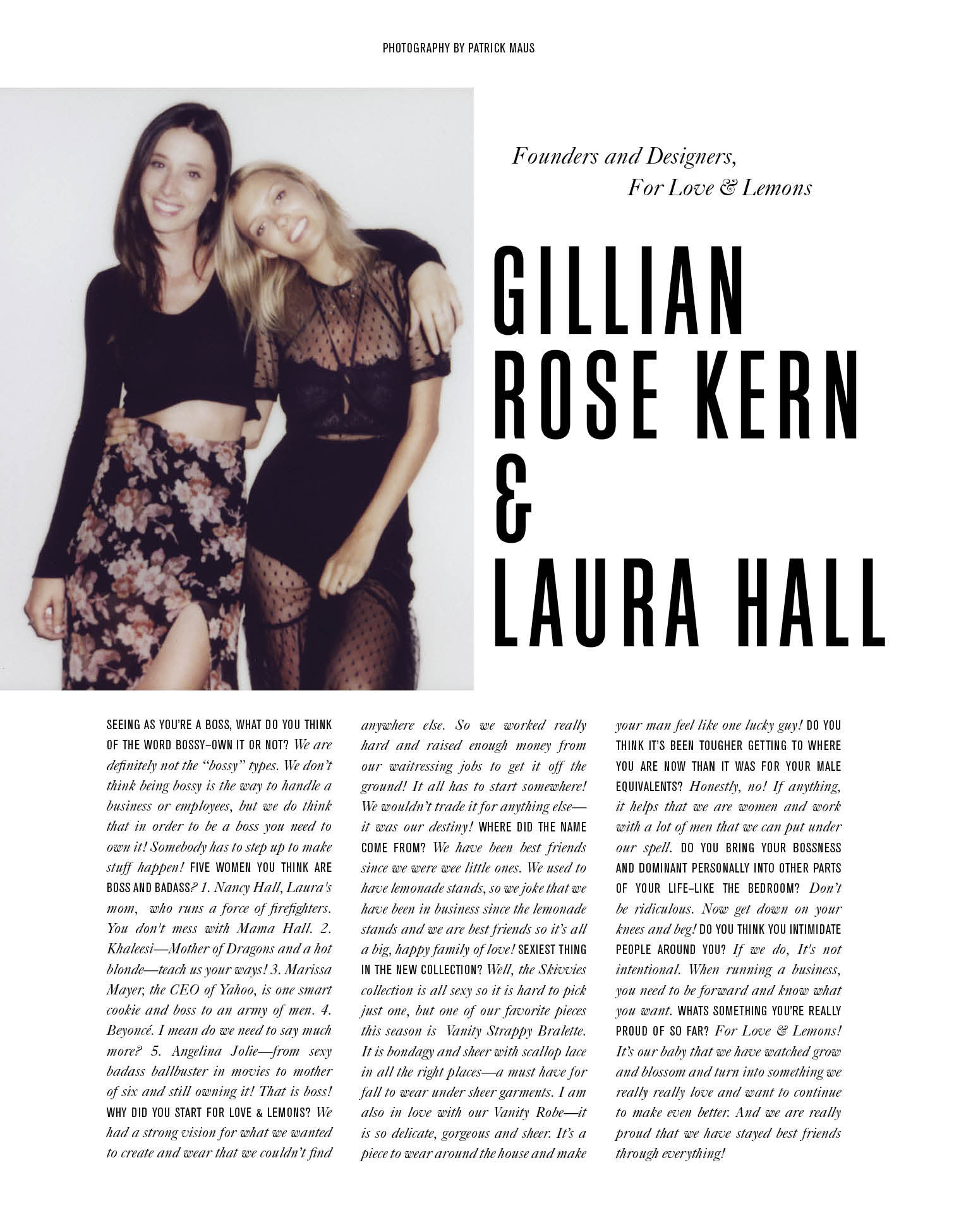 Founders of For Love & Lemons Two Bosses Are Better Than One Galore