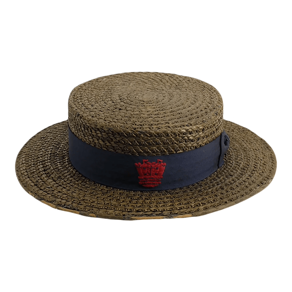 Vintage Circa 1950's Ridgemont Harrow Narrow Straw Boater 59cm — Gamble