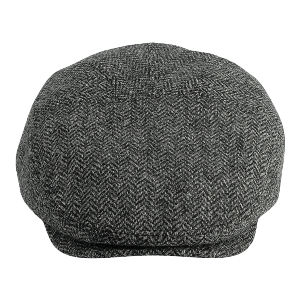 Gamble & Gunn 'Goodwood' Moon Tweed Grey Herringbone Flat Cap — Gamble