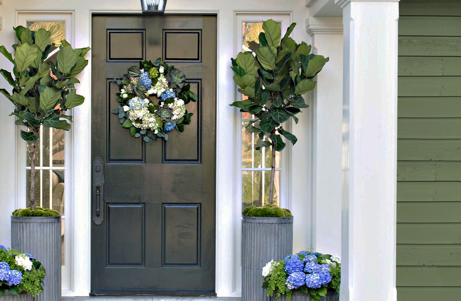 Best Front Door Color For A Green House Design Ideas