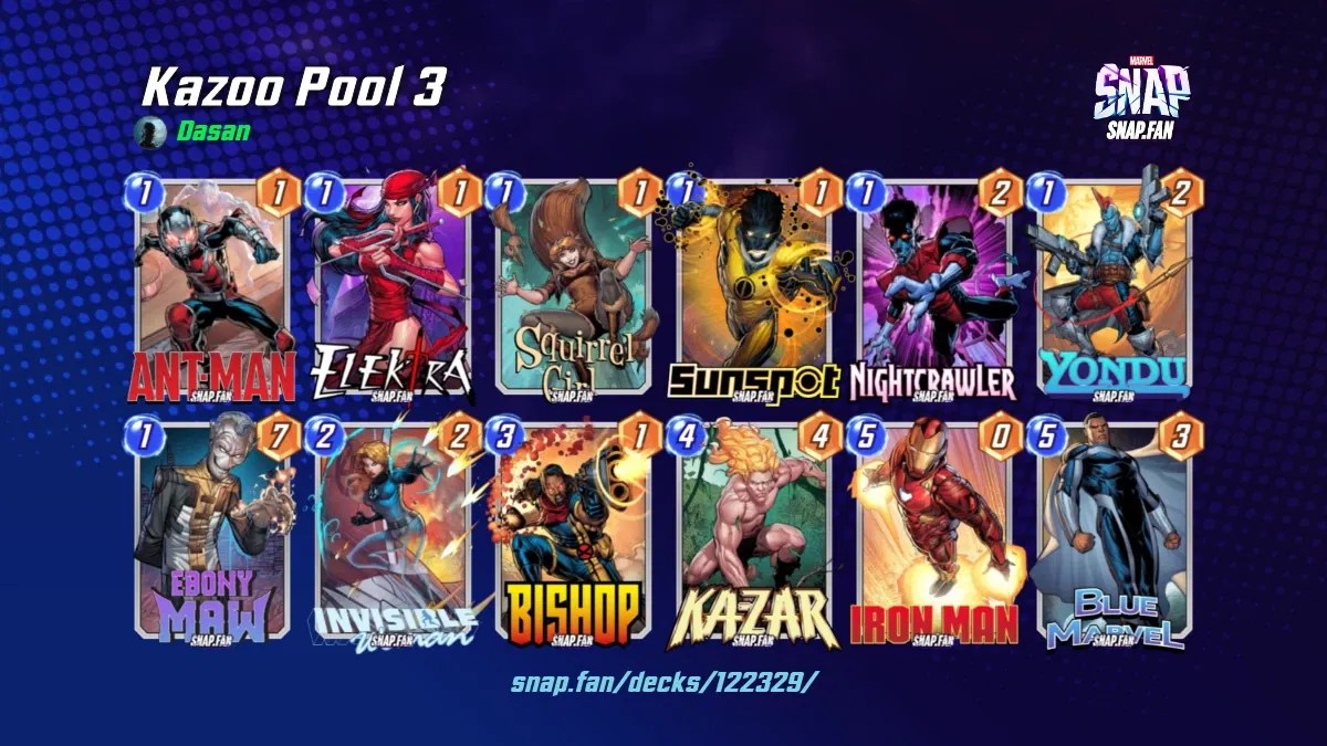 Kazoo Pool 3 by Dasan Marvel Snap Decks snap.fan