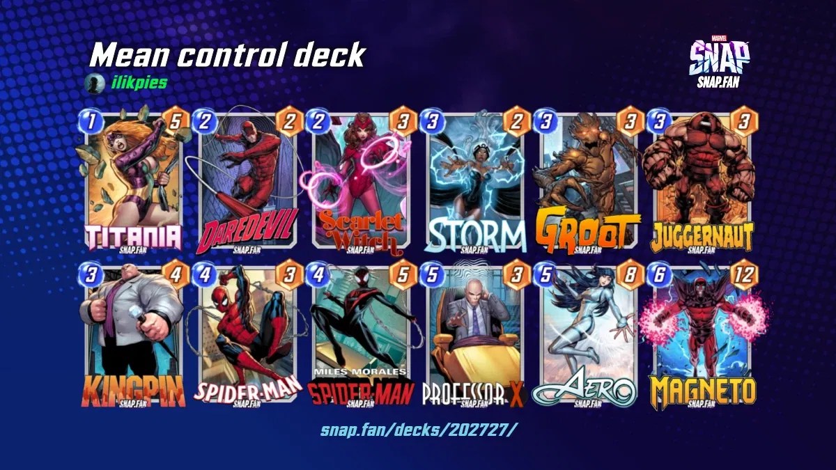 Mean control deck by ilikpies Marvel Snap Decks snap.fan