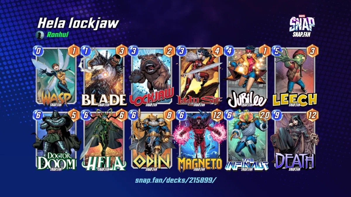 Hela lockjaw by Ronhul Marvel Snap Decks snap.fan