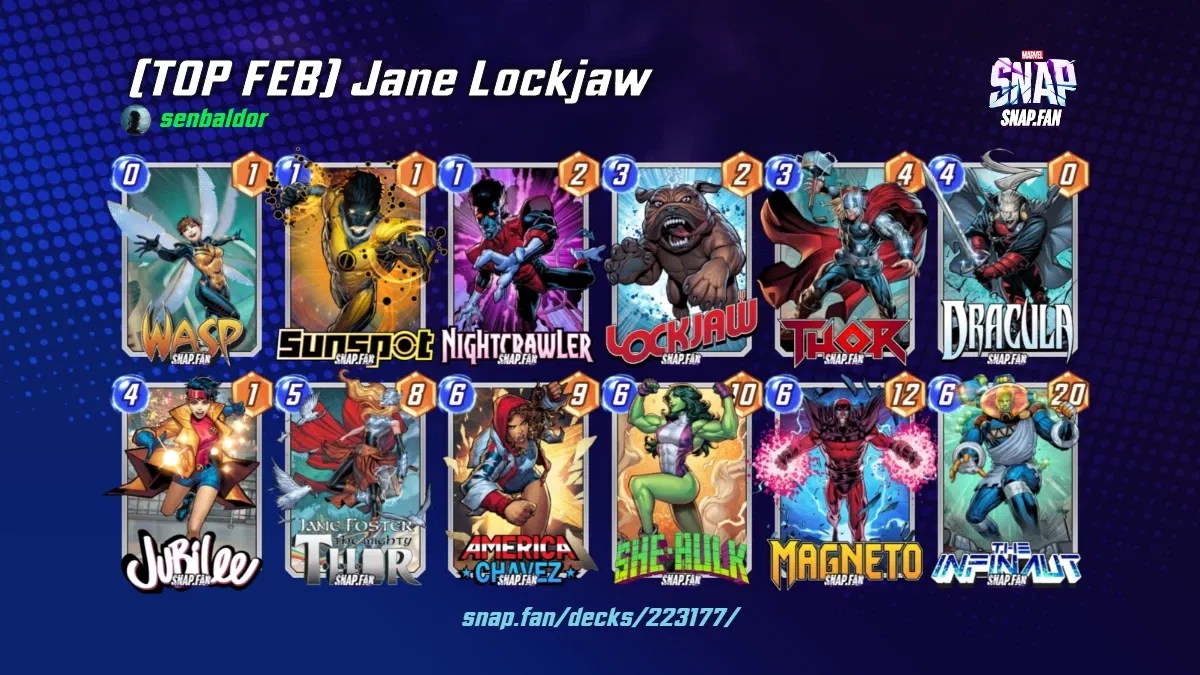(TOP FEB) Jane Lockjaw by senbaldor Marvel Snap Decks snap.fan