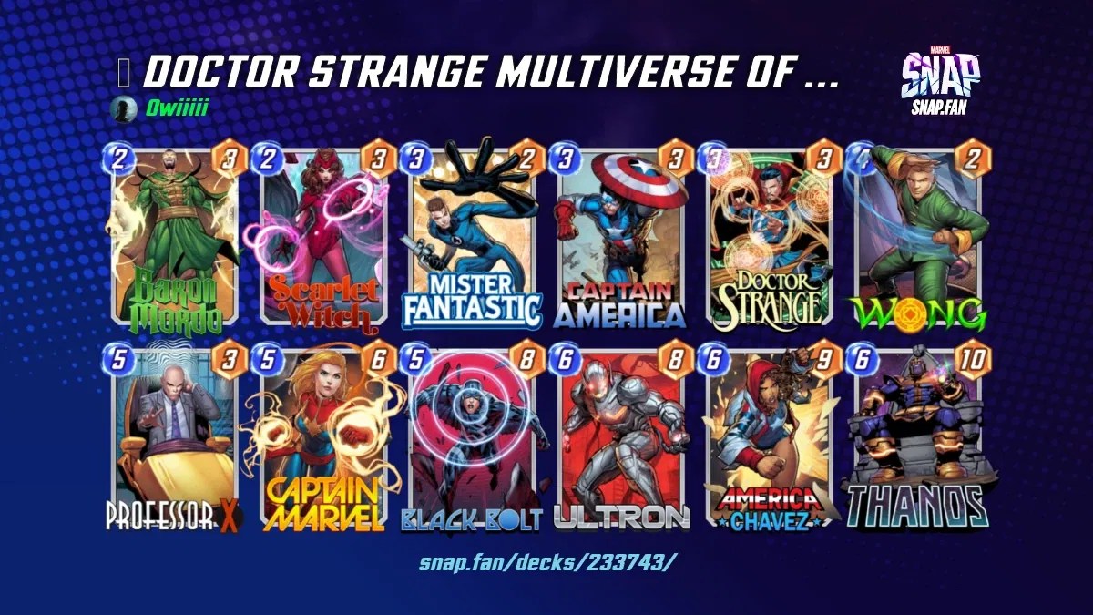 🤡 DOCTOR STRANGE MULTIVERSE OF MADNESS by Owiiiii Marvel Snap Decks