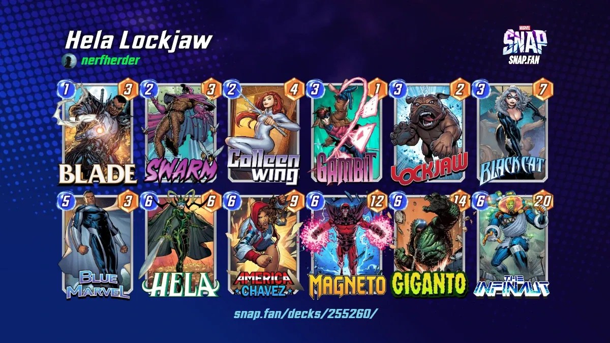 Hela Lockjaw by nerfherder Marvel Snap Decks snap.fan