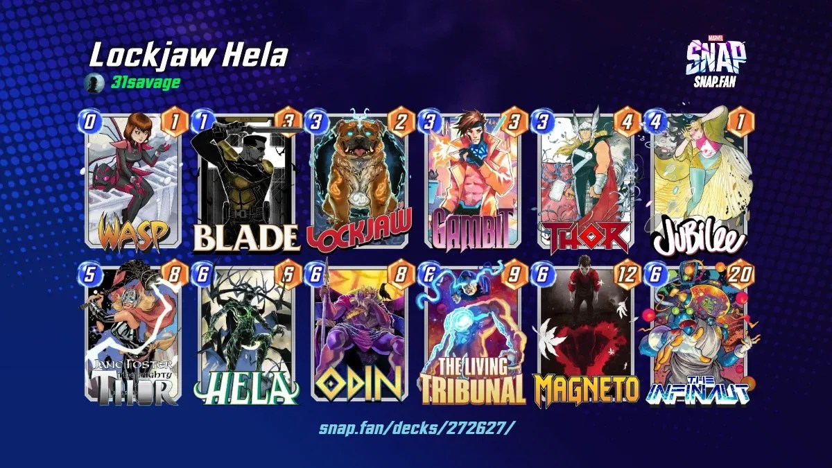 Lockjaw Hela by 31savage Marvel Snap Decks snap.fan