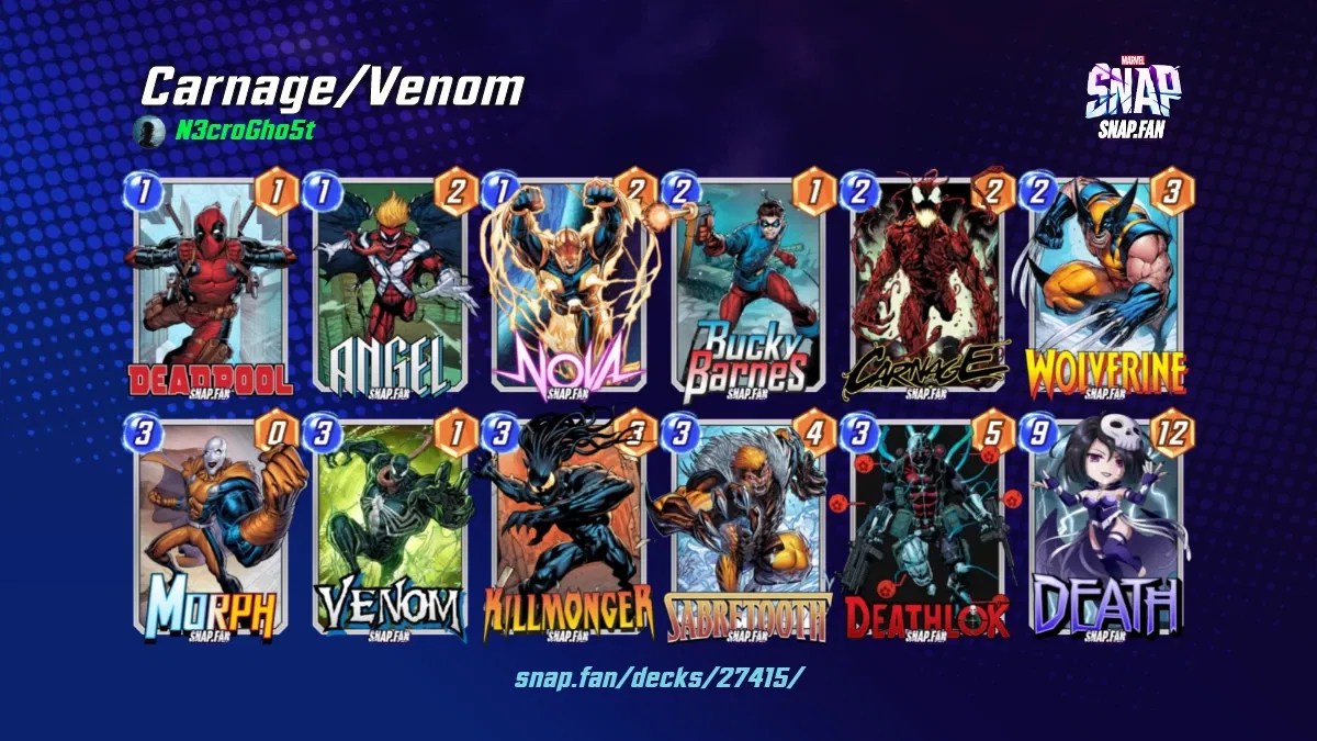 Carnage/Venom by N3croGho5t Marvel Snap Decks snap.fan