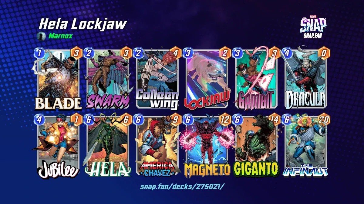 Hela Lockjaw by Marnox Marvel Snap Decks snap.fan
