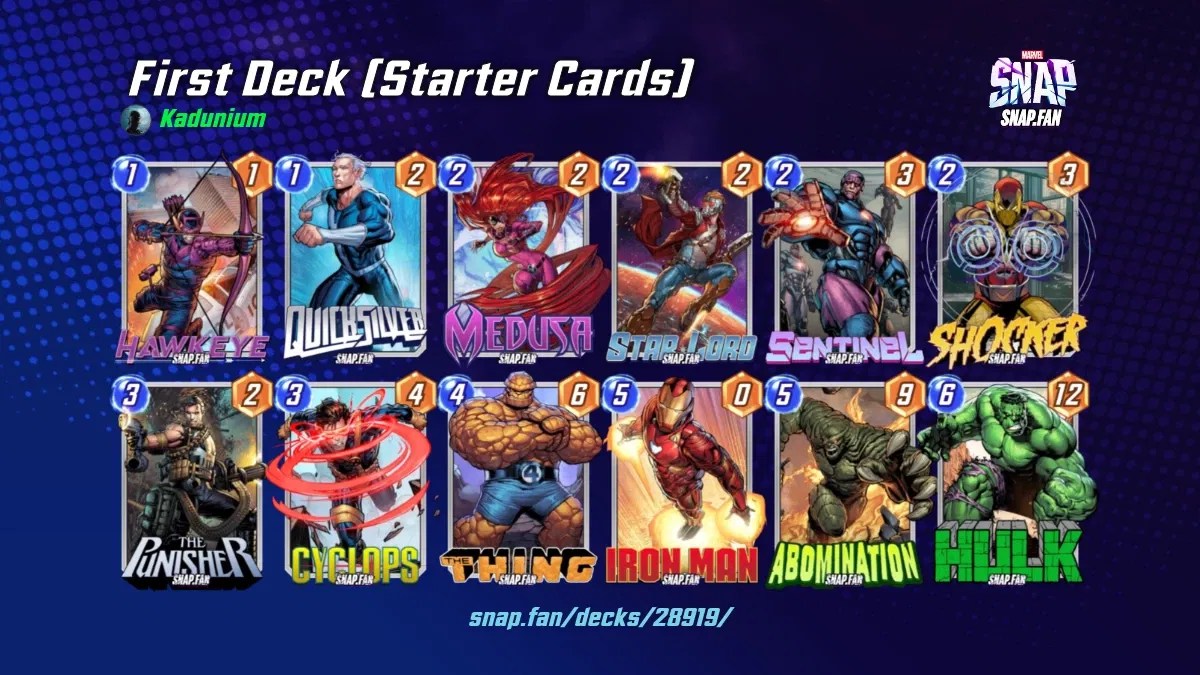 First Deck (Starter Cards) by Kadunium Marvel Snap Decks snap.fan