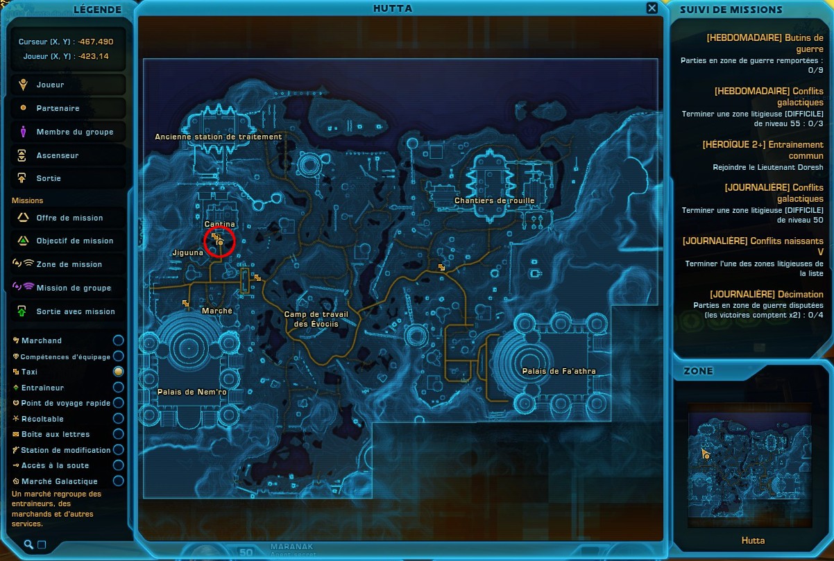 SWTOR Droïdes de reco Hutta et Korriban GameGuide