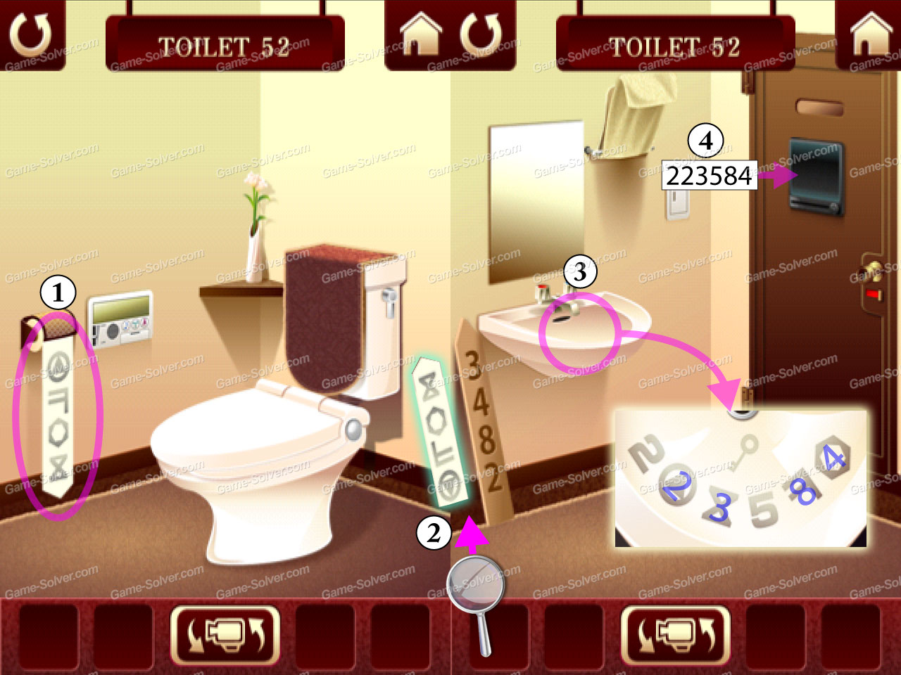 100 Toilets Level 52 Game Solver