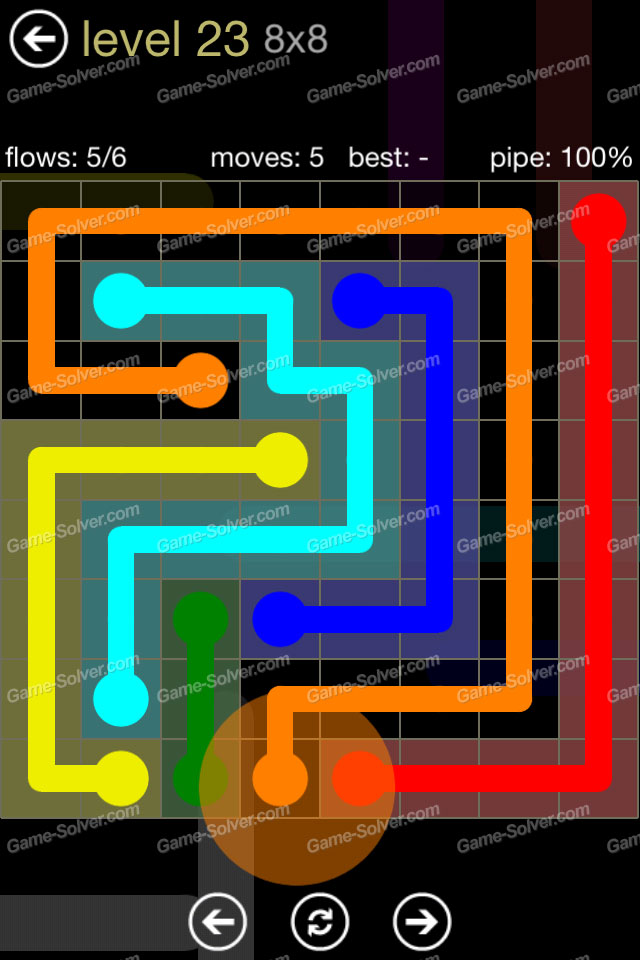 Flow 8x8 Mania Level 23 • Game Solver