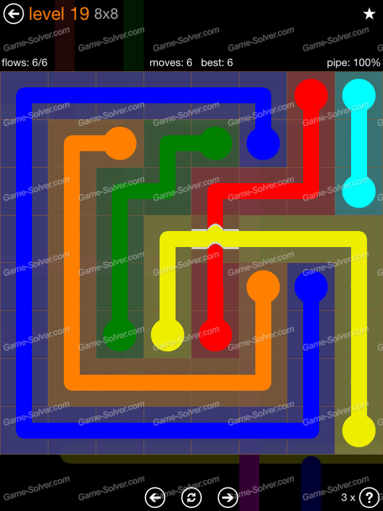 Flow Bridge Pack 8x8 Level 19 Game Solver