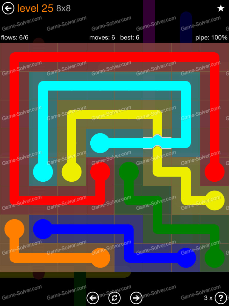 Flow Bridge Pack 8x8 Level 25 • Game Solver