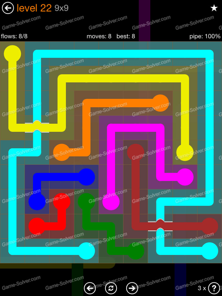 Flow Free Bridges Cheats 9X9 Level 22 blumsunde