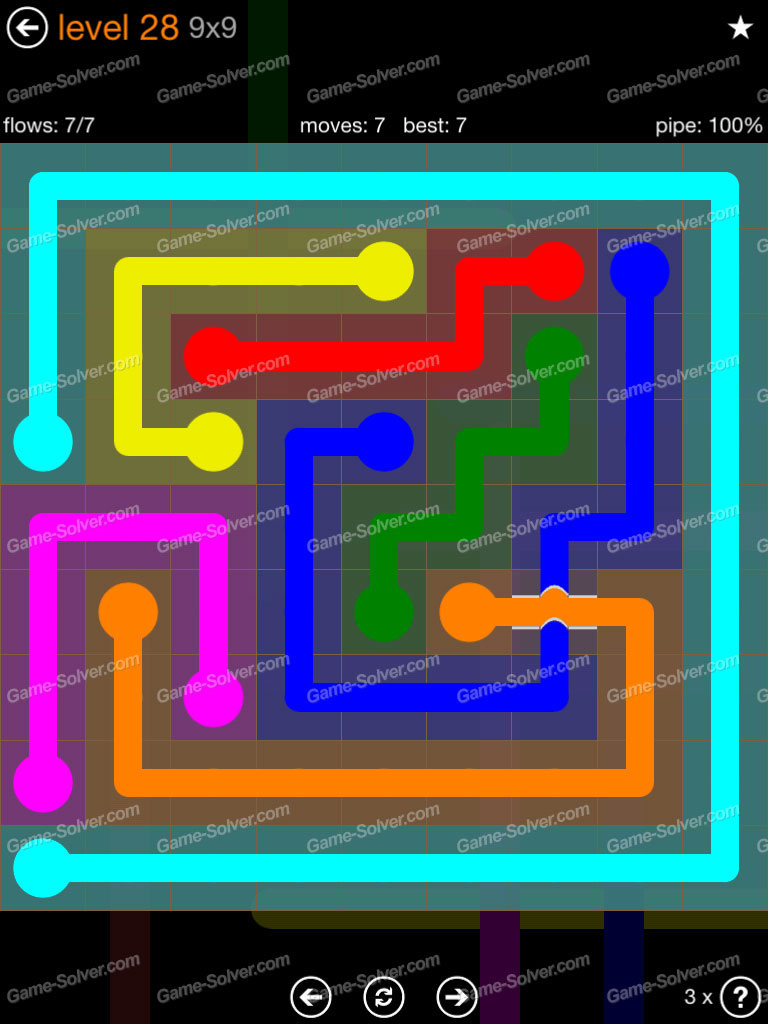 Flow Bridge Pack 9x9 Level 28 • Game Solver
