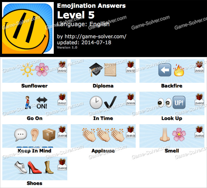 Emojination Level 5 Game Solver