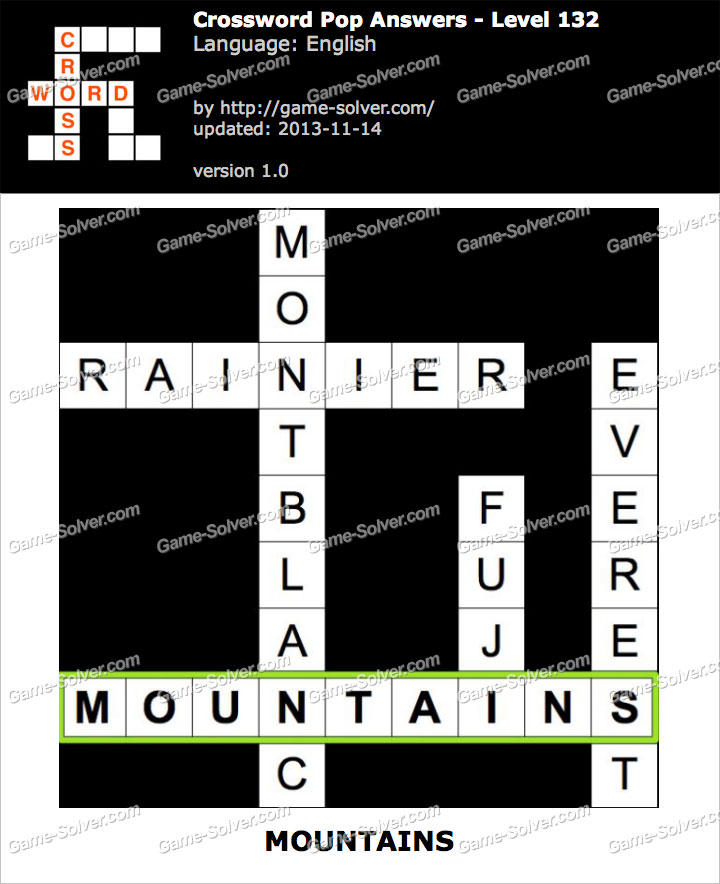 Crossword Pop Level 132 • Game Solver