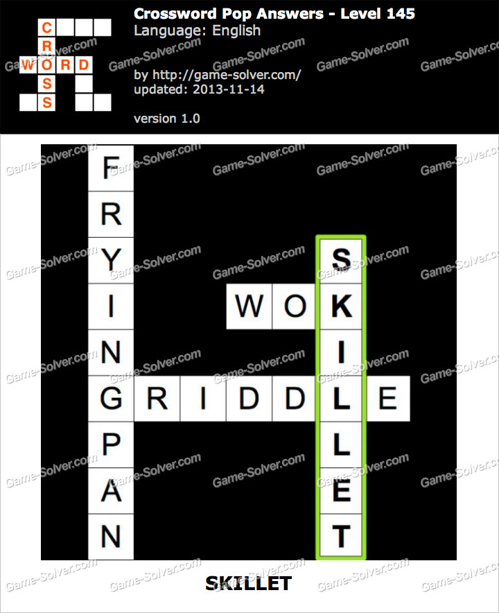 Crossword Pop Level 145 • Game Solver