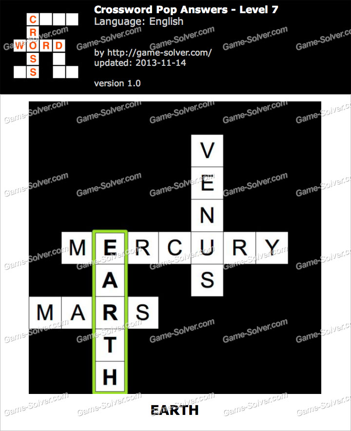 Crossword Pop Level 7 • Game Solver